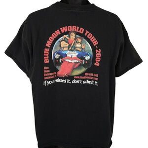 Vintage Blue Moon Motorsports T Shirt Mens Size XL Black Y2K 2004 World Tour